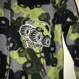 3T monster truck zip up onesie PJs NWOT